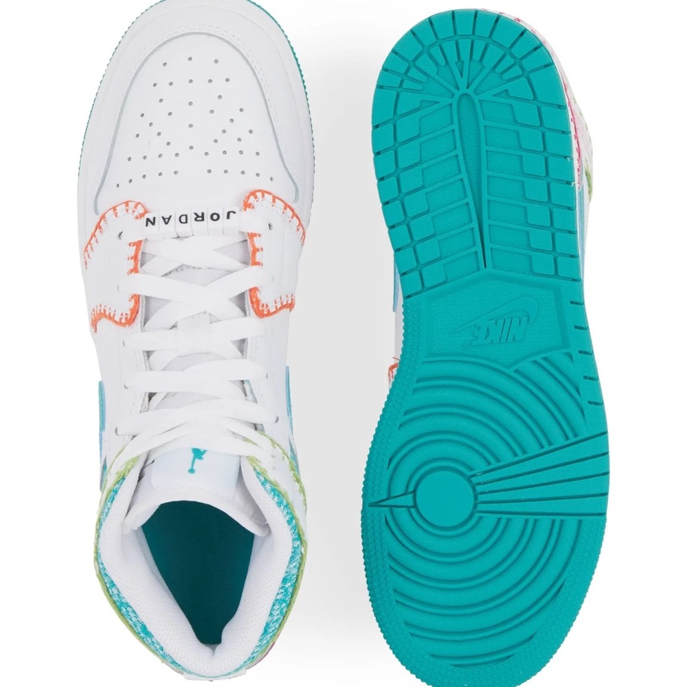 Nike Air Jordan White and Turquoise Shoes